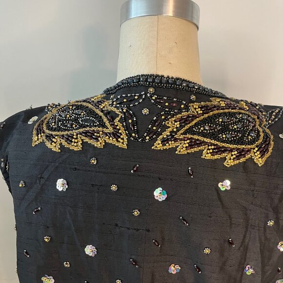 RARE PINKY CREATIONS Vintage Beaded Silk Vest - Picture 6 of 11